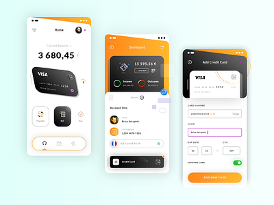 Finance App n°2 brand branding creativrmarket credit cards dashboard finance french country graphic design illustrator ai income outcome inputs photoshop psd print designer product designer seraphinb brice transactions transfert bill pay typo typography ui ux designer