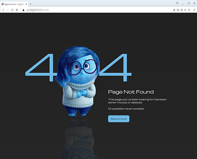 404 webpage design 404page 404pagedesign build designdrug figma insideout sad ui uiux watchmegrow webpage