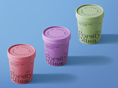 Forsty Bliss - Icecream Label & Packaging brand identity branding food and beverage design green icecream icecream logo icecream packaging design label design label design inspiration packaging design packaging design inspiration pink print design purple typographic logo