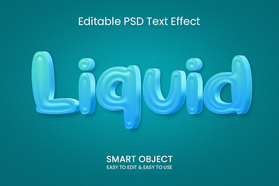 Liquid text effect PSD branding design graphic design illustration website button