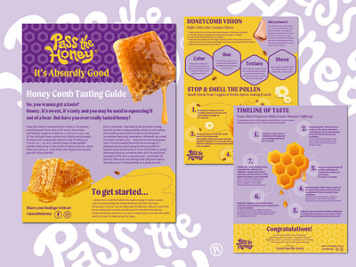 Honey Informational Sheets design graphic design honey honey bees layout layout design sell sheets typography