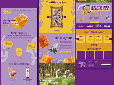 Honey website wireframe design graphic design home page home page design honey typography ui ui design vector web web design website