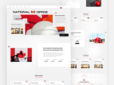 National Office Landing Page branding design graphic design interface landing landing page national office overflow red sharp site ui ux web website