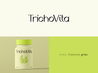 Regrow hair botanical branding green grow hair illustration logo minimal package packaging plant typography vitamin