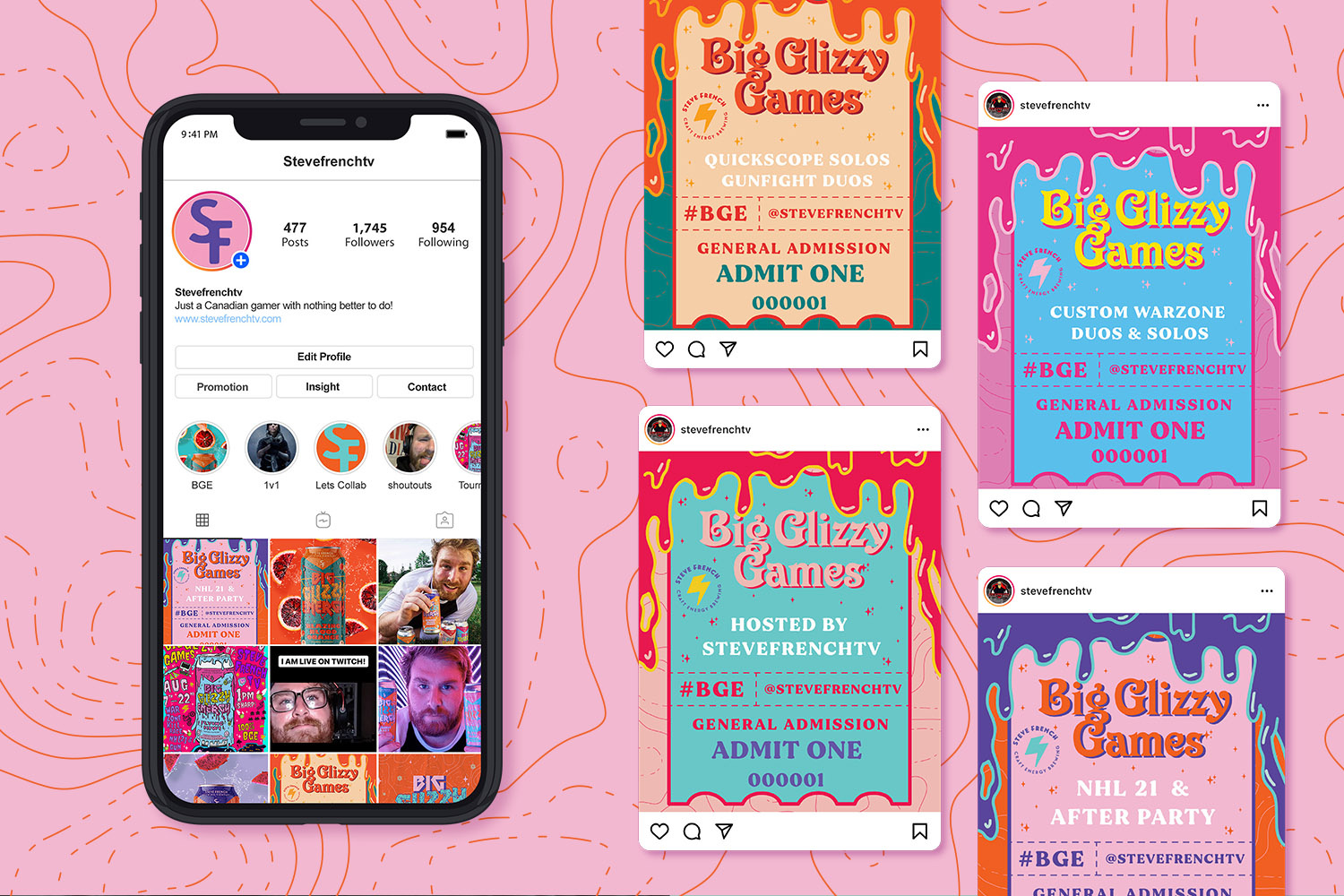 Twitch Streamer Social Media Content branding design graphic design instagram social social media streamer twitch typography