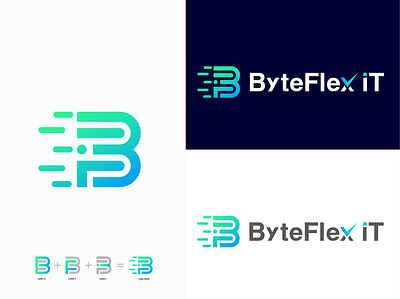 Combination Logo Design for ByteFlex iT combination logo design combination logo for company digital marketing logo design dprofessional logo graphic design it company logo design logo logo dsign professional logo