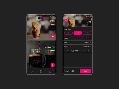 BobaMe - app for ordering coffee with delivery Part 1 design mobile design ui ux