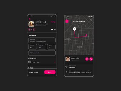 BobaMe - app for ordering coffee with delivery Part 2 design mobile design ui ux