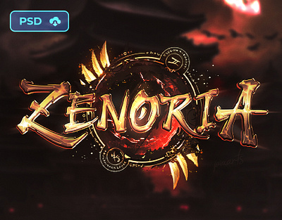 [TEXT EFFECT] Fantasy Mmorpg Game Logo Template - Zenoria fantasy fantasy logotype game logo l2 lineage2 logo template logo text effect metin2 mmorpg psd template logo