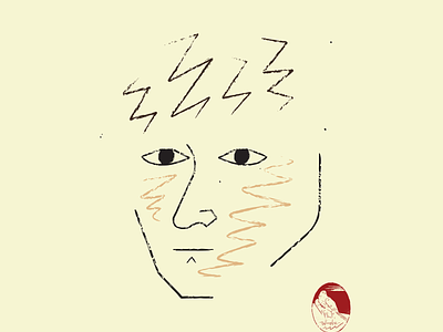 Face digitalart face illustration illustrator lineart retro texture vector