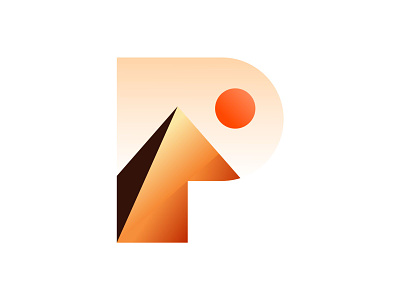 P for Pyramid branding design egypt illustration lettering lettermark logo mark minimalist monogram pyramid type typography