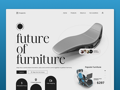 Futuristic Furniture Landing Page UI app branding design graphic design illustration image app logo ui ux vector