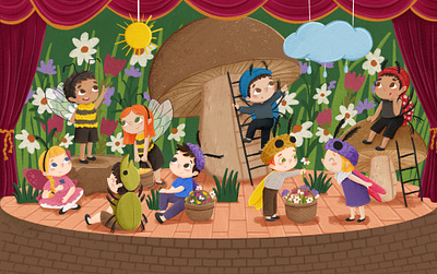 Children's theater production design graphic design illustration графический дизайн