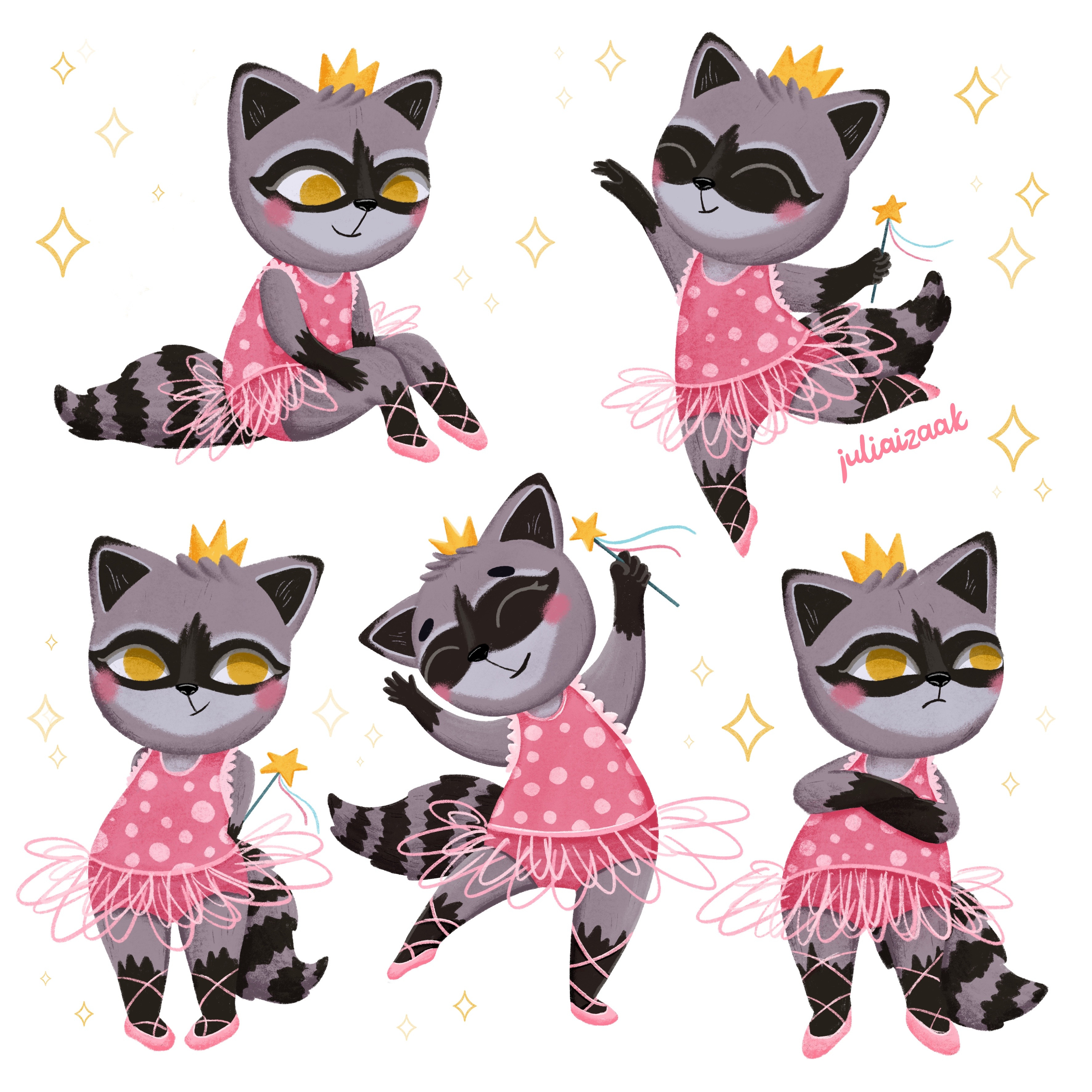Mascot Raccoon Ballerina design illustration logo логотип