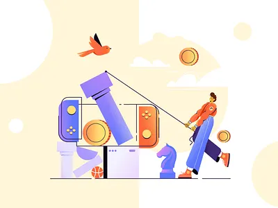 Making Game 2d ball bird character chess coin design development dribbble game gamers gaming graphic design ill illustration illustrator making game nintendo shape vector