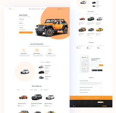 Rent a Car Landing Page app branding design graphic design illustration land logo saas ui ux vector