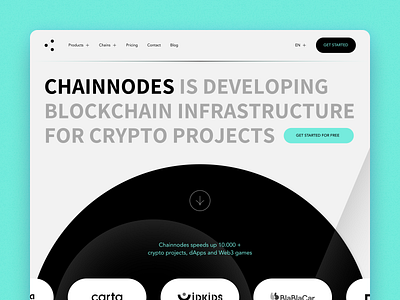 chainnodes 3d accent arrow blockchain branding chain chainnodes crypto desktop financial fintech graphic design header landing logo platform turquoise ui webdesign website