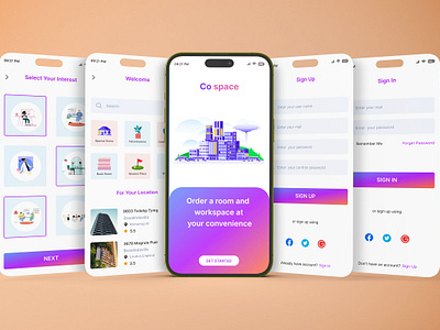 Co Space Mobile App UI Design android ui app design app interface app ui branding co space co space all co space app ui co space cleaning co space interface co space mobile app co space template co space ui design co space uiux co. space working graphic design mobile app ui uiux website