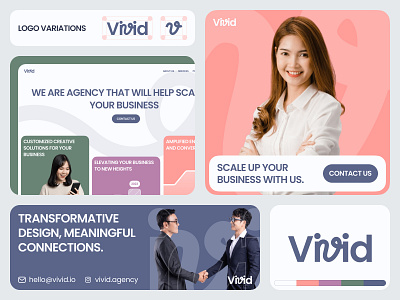 Vivid Agency - Visual Identity agency agency logo banner brand brand guidelines brand identity branding design graphic design logo logo design logomark pastel social media v v logo visual identity