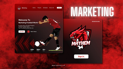 Landing Page For A Football Team. app branding design graphic design illustration ui ux