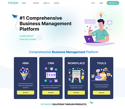 Homepage - Tech Landing Page animation css frontend html landingpage uiux