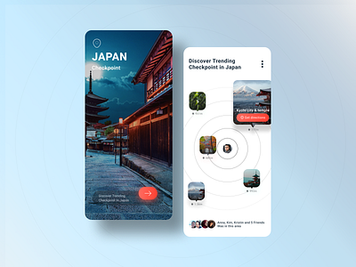 Japan Checkpoint's mobile app ui design 3d branding design figma finder app graphic design location location ui locations app ui logo map ui mobile mobile app ui ui kit uiux