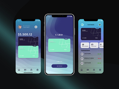 Bank Card App UI Design ui