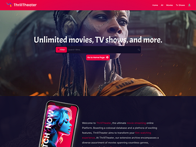 ThrillTheater Famer Template branding figma framer ui web web design