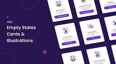 Empty States Cards and Illustrations cleanui design emptystates figma illustration ui uicards uidesign uielements