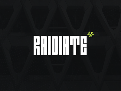 RAIDIATE® BRANDING architecture black branding caution cyberpunk dark dystopian energy flat future futuristic geometric green highlight logo radiation typography warning yellow