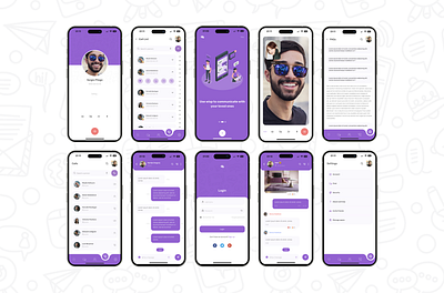 Chat app animation app blog branding dec design graphic design illustration logo mob mobile newpaper react native ui ux