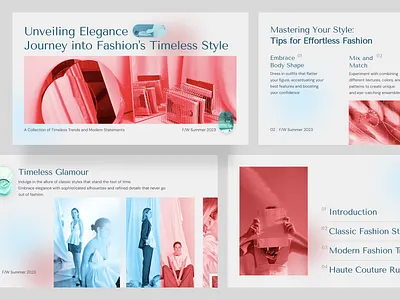 Presentation - Timeless Fashion blue clean fashion gradient keynote layout pitch.com playoff presentation red slides template
