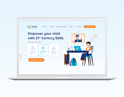 LittleInventors - STEM Education for Kids edtech education elearing illustrations kids classes kids school kids website robotics stem website design