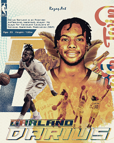 Darius Garland of Cleveland Cavaliers. animation design graphic design illustration typography ui vector