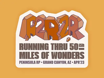 Rim-to-Rim-to-Rim Sticker badge design graphic design illustration lettering national park running club sticker trail running typography