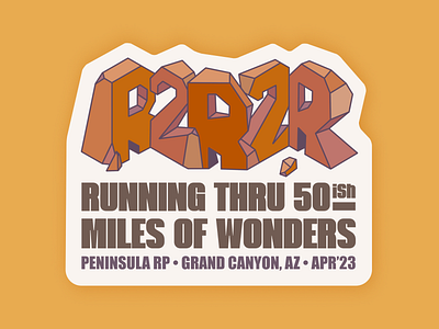 Rim-to-Rim-to-Rim Sticker graphic design illustration sticker trail running