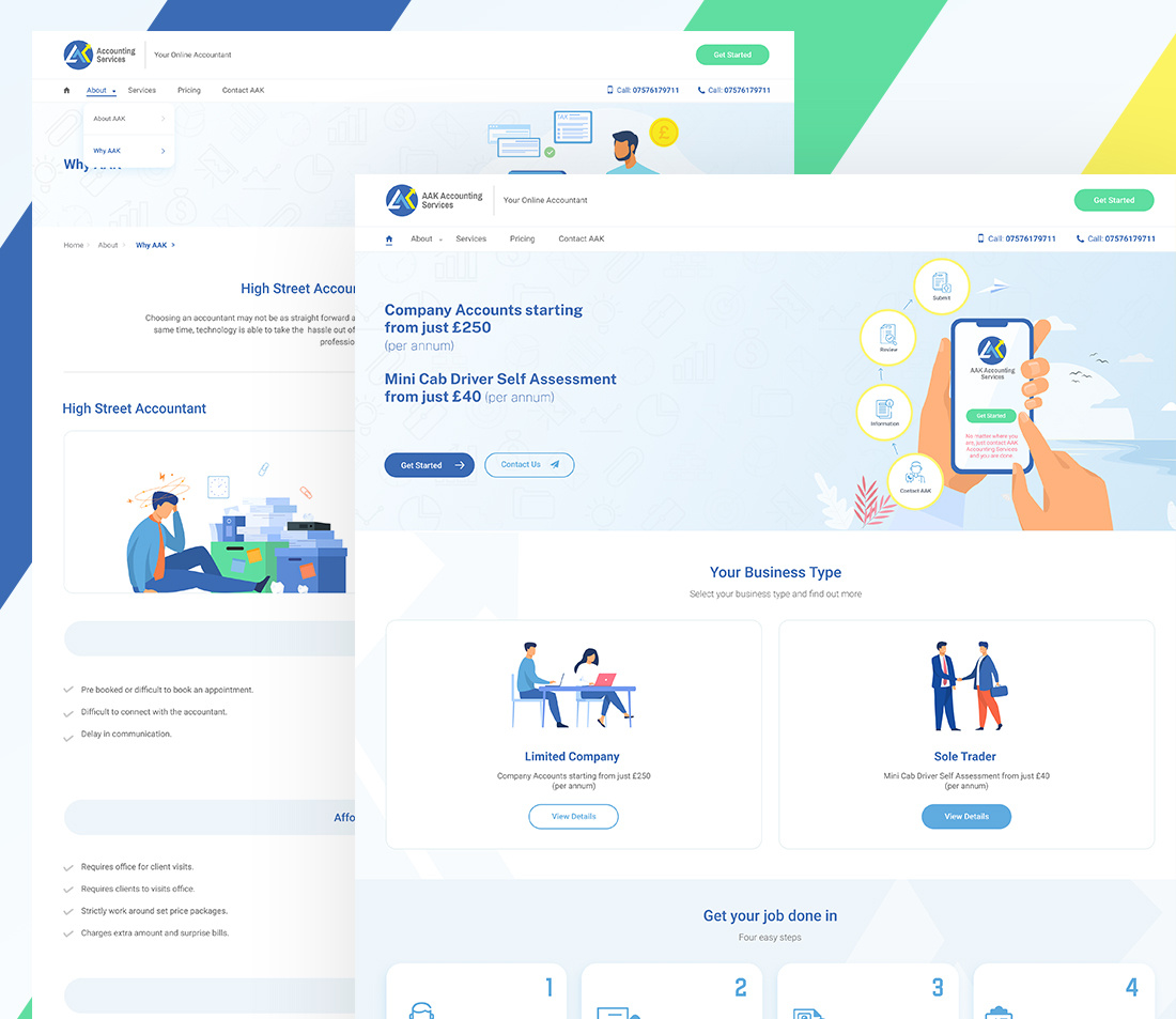 Online Accounting website branding dashboard design flat graphic design illustration logo minimal trending ui ux