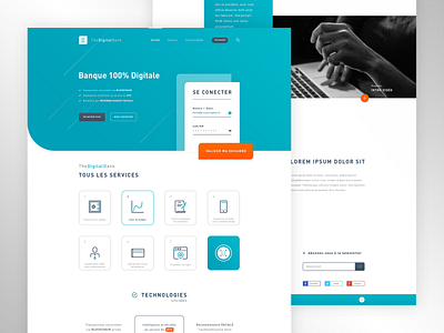 TheDigitalBank Landing Page brand branding credit cards digital bank din pro fonts graphic design icons illustrator ai income outcome landing page mockup moneu dashboard online website photoshop psd print designer product designer sell buy payment seraphin brice templates typo typography ui ux designer