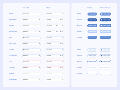 Components button components componentslibrary library select state states textfield ui uiux