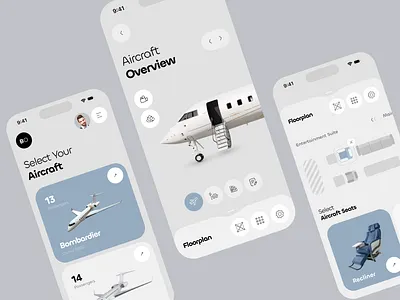 Bombardier - Seamless Plane Configurator App aircraft airplane app configuration configurator design flight fly ios jet mobile plane uxdesign vehicle