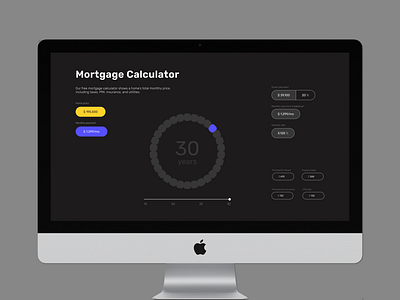 Mortgage calculator | Web application banking calculation calculator checkout colors credit card dark mode design finance fintech mortgage ui ux web application