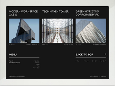 Fjord Studio - Website Footer Design architecture branding design footer graphic design landing page real estate ui web design