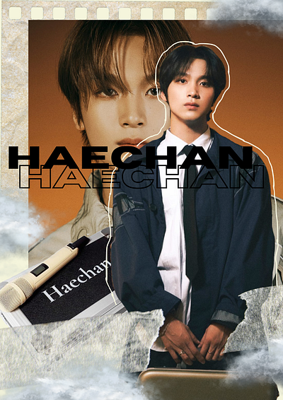 Poster of Haechan from NCT made by me: @wwonyy._ 3d branding graphic design