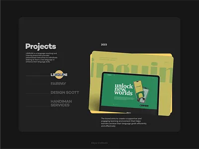 Portfolio section from a personal website graphic design personal website portfolio website ui uiux web ui website design