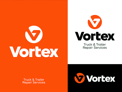 Vortex Final Logo Design icon logo logodesign logotype service sign symbol truck v logo v monogram vortex