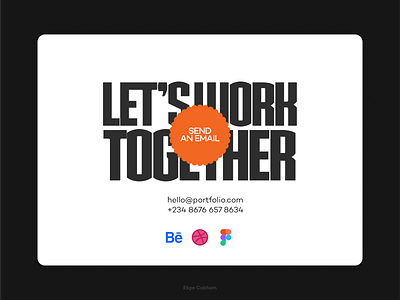 Let's work together - Footer art direction footer design graphic design portfolio website ui uiux web ui website design