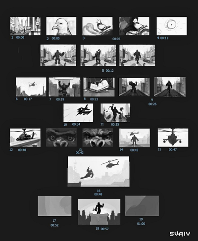 STORY BOARD | KING KONG art concept art design graphic design illustration line art storyboard
