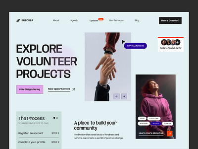 Volunteer Website figma graphic design product designer productdesign ui uiux ux uxui volunteer website design