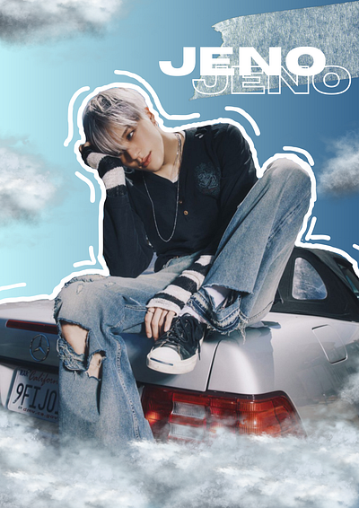 A poster of Jeno from NCT made by me (@wwonyy._) 3d design graphic design logo