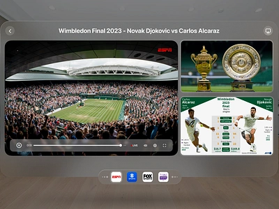 Spatial UI Sports Experience apple design product spatial spatialui tennis ui ux visionpro wimbledon